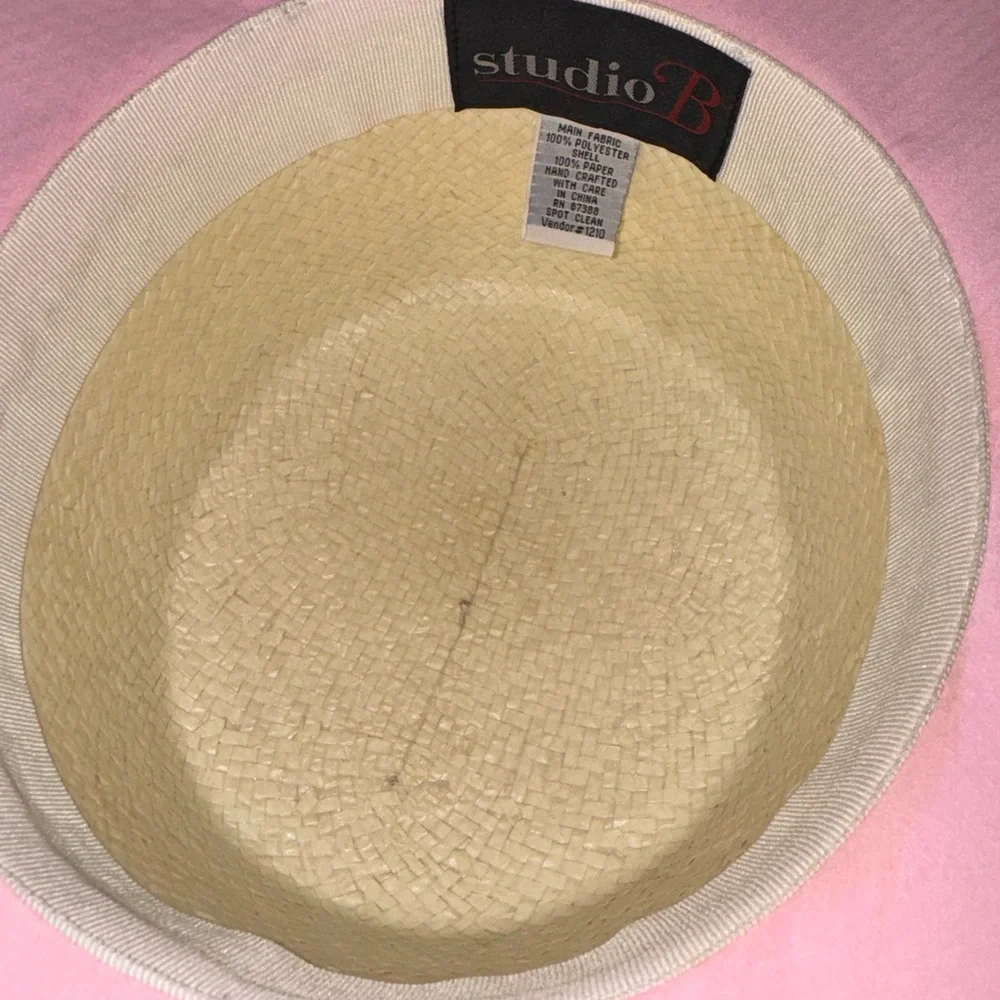 Elegant Pink Women's Hat Vintage Tea By Studio B - Picture 8 of 9